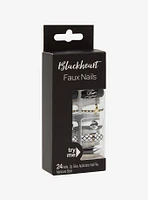 Blackheart Black & White Flame Heart Faux Nail Set