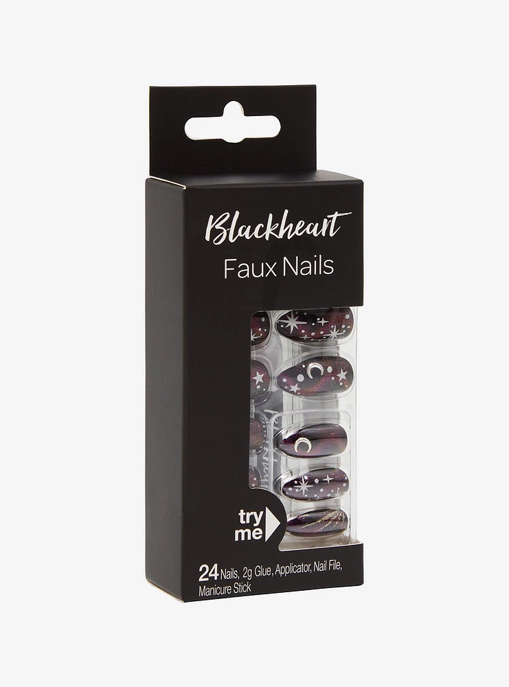 Blackheart Celestial Glitter Faux Nail Set