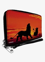 Disney The Lion King Simba Pumbaa Timon Sunset Zip Around Wallet