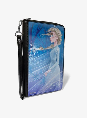 Disney Frozen Elsa Swirling Snowflakes Zip Around Wallet