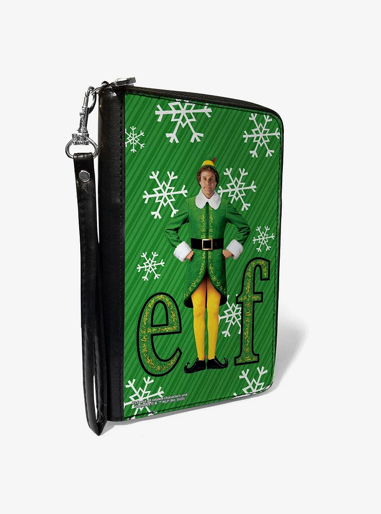 Buddy The Elf Logo Snowflakes Zip Around Wallet