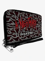 A Nightmare On Elm Street Scribble Freddy Melt Zip Around Wallet