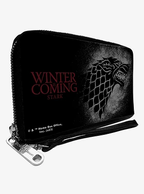 Game of Thrones House Stark Sigil Winter Is Coming Zip Around Wallet