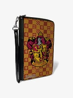 Harry Potter Gryffindor Crest Heraldry Checkers Zip Around Wallet