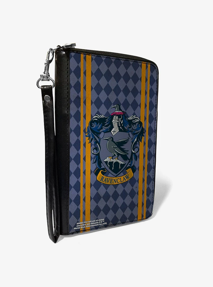 Harry Potter Ravenclaw Crest Stripes Diamonds Zip Around Wallet