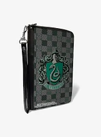 Harry Potter Slytherin Crest Heraldry Checkers Zip Around Wallet