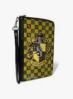 Harry Potter Hufflepuff Crest Heraldry Checkers Zip Around Wallet