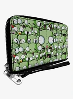 Invader Zim GIR Poses Stacked Zip Around Wallet