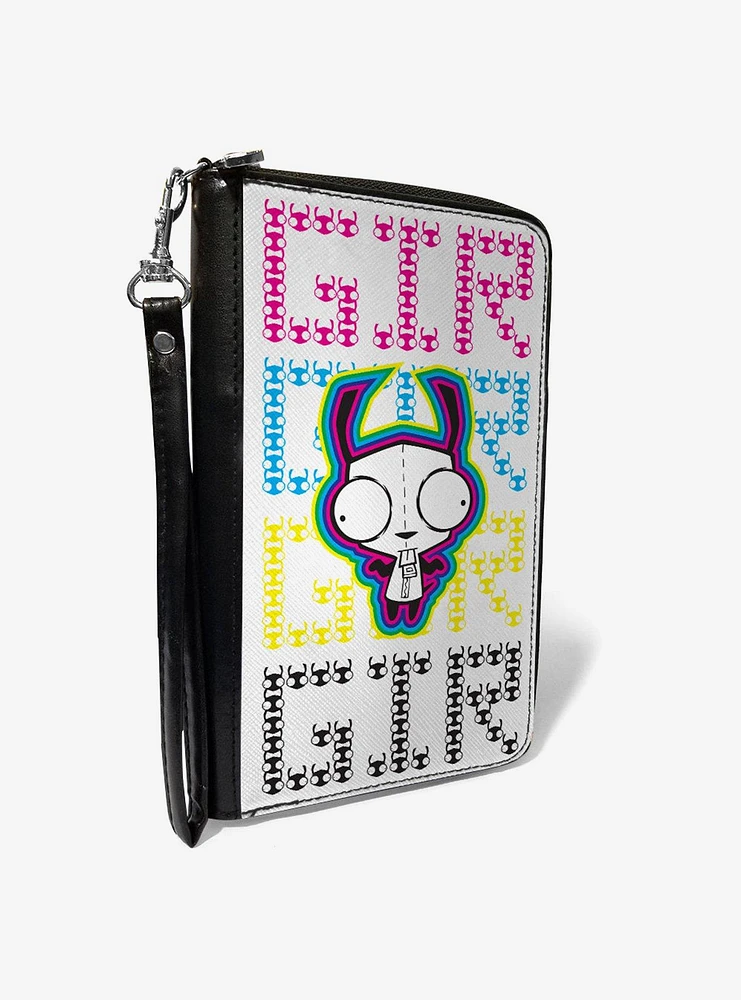 Invader Zim GIR Pose and Text Zip Around Wallet