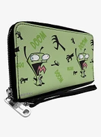 Invader Zim GIR Screaming Doom Zip Around Wallet