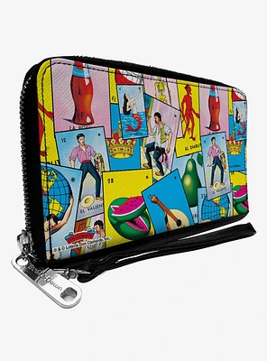 Loteria Card Logos Stacked Zip Around Wallet