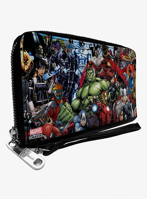 Marvel Universe Heroes and Villains Portrait Zip Around Wallet