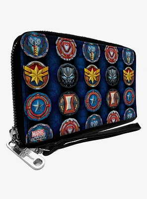 Marvel Avengers Superhero Icons Zip Around Wallet