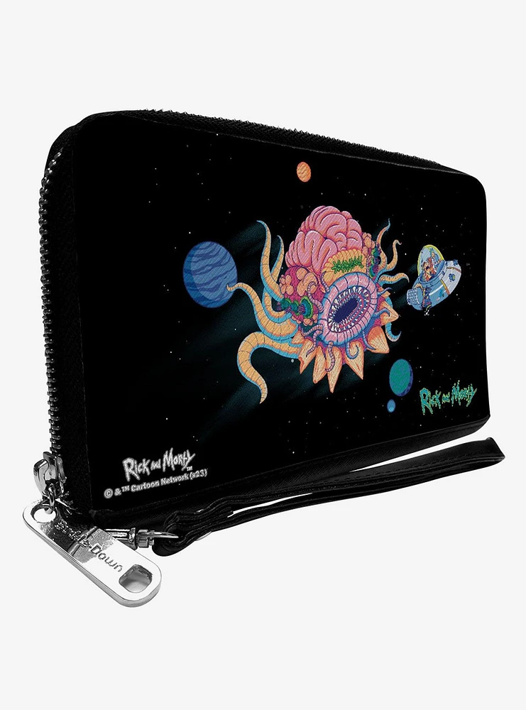 Rick and Morty Space Cruiser Escape Scene Zip Around Wallet