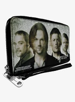 Supernatural 4-Character Face Blur and Symbols Zip Around Wallet