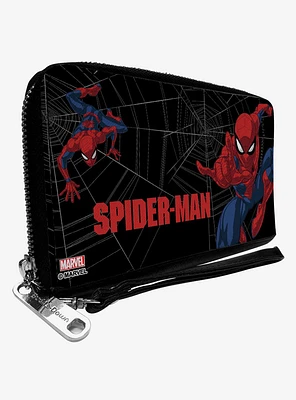Marvel Spider-Man Crawling and Jumping Actions Zip Around Wallet