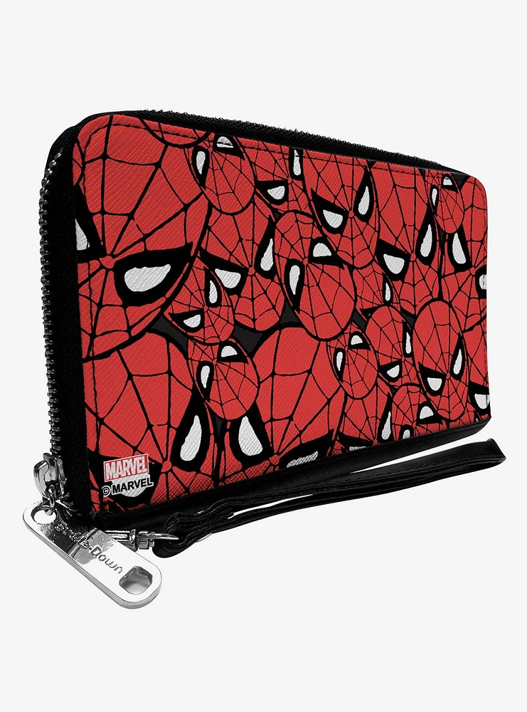 Marvel Spider-Man Face Stacked Zip Around Wallet