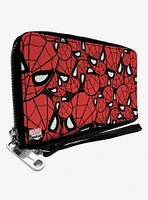 Marvel Spider-Man Face Stacked Zip Around Wallet