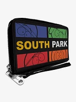 South Park Boys Face Blocks and Text Zip Around Wallet