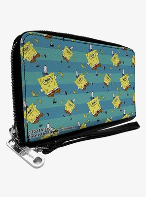 SpongeBob SquarePants Dancing Pose Scattered Zip Around Wallet
