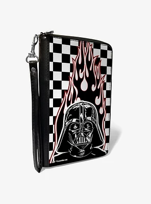 Star Wars Darth Vader Flames Checkers Zip Around Wallet