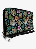 Star Wars The Mandalorian The Child Poses and Floral Zip Around Wallet