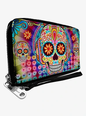 Thaneeya McArdle Tranquility Beats Calaveras Flowers Zip Around Wallet