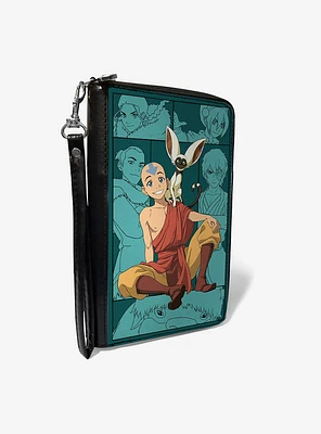 Avatar The Last Airbender Aang Momo Character Blocks Zip Around Wallet