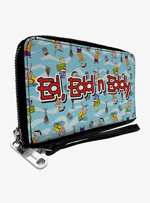 Ed Edd N Eddy Title Logo and Character Poses Zip Around Wallet