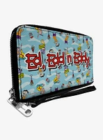 Ed Edd N Eddy Title Logo and Character Poses Zip Around Wallet