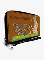 Cow and Chicken What's Wrong With Your Brain Zip Around Wallet