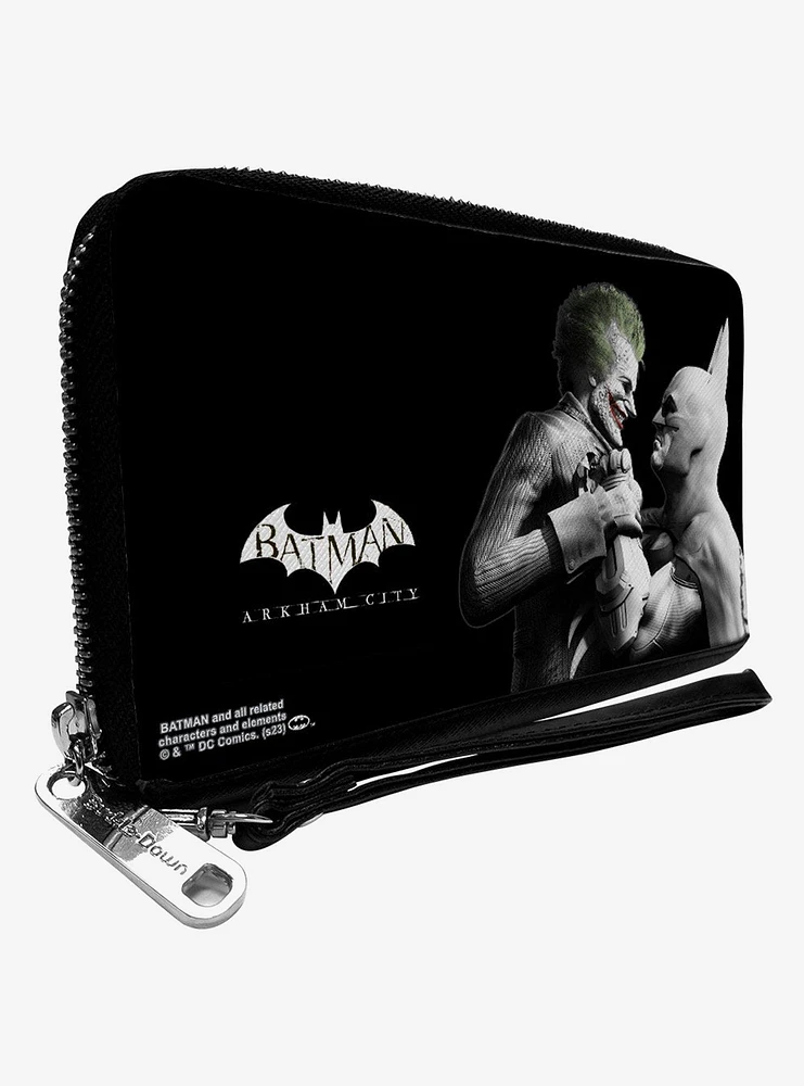 DC Comics Batman Arkham City Batman and Joker Pose Zip Around Wallet