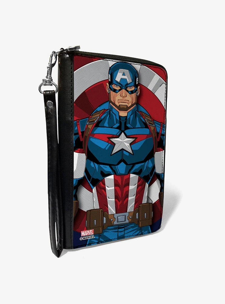 Marvel Captain America Standing Pose Shield Zip Around Wallet