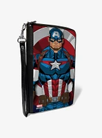Marvel Captain America Standing Pose Shield Zip Around Wallet
