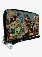 DC Comics Bombshells Group Pose and Rays Zip Around Wallet