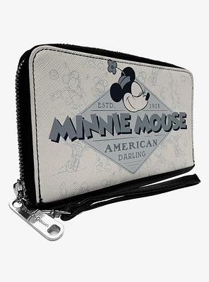 Disney100 Classic Minnie Mouse American Darling Pose Zip Around Wallet