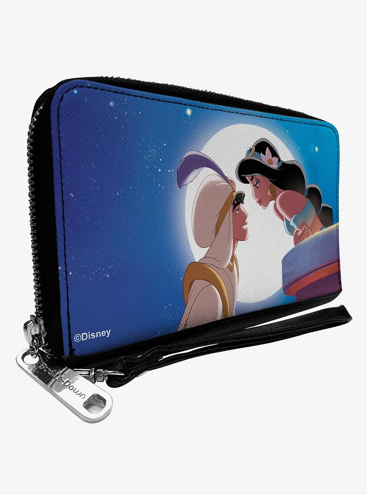 Disney Classic Aladdin and Jasmine Moonlight Kiss Zip Around Wallet