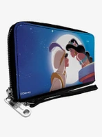 Disney Classic Aladdin and Jasmine Moonlight Kiss Zip Around Wallet