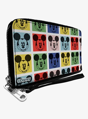 Disney Mickey Mouse Smiling Blocks Zip Around Wallet