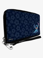 Disney Lilo & Stitch Winking Tropical Flora Zip Around Wallet