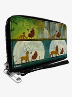 Disney The Lion King Simba Pumbaa Timon Grow Up Zip Around Wallet