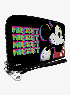 Disney Mickey Mouse Walking Pixel Zip Around Wallet