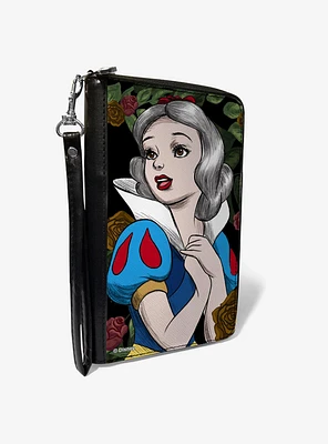 Disney Snow White Pose Sketch Roses Zip Around Wallet