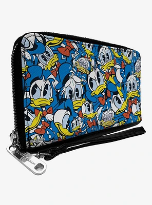 Disney Donald Duck Expressions Stacked Zip Around Wallet