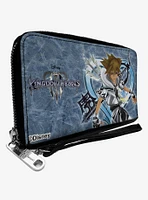 Disney Kingdom Hearts Final Form Sora Logo Keyblades Zip Around Wallet