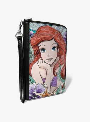 Disney The Little Mermaid Ariel Sketch Close Up Zip Around Wallet