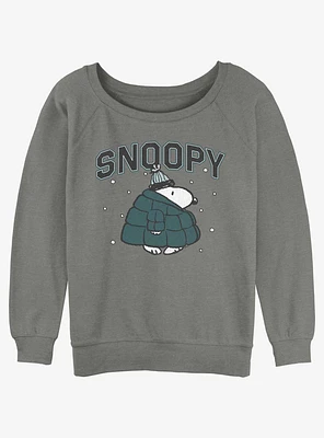 Peanuts Snoopy Coat Warm Girls Slouchy Sweatshirt