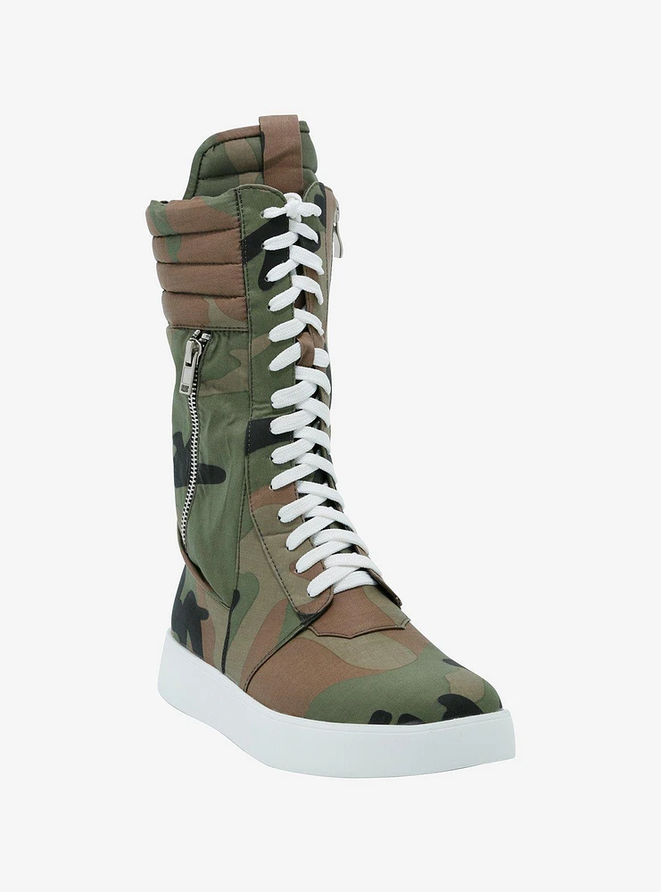 Azalea Wang Camo Lace-Up Super Hi-Top Sneakers