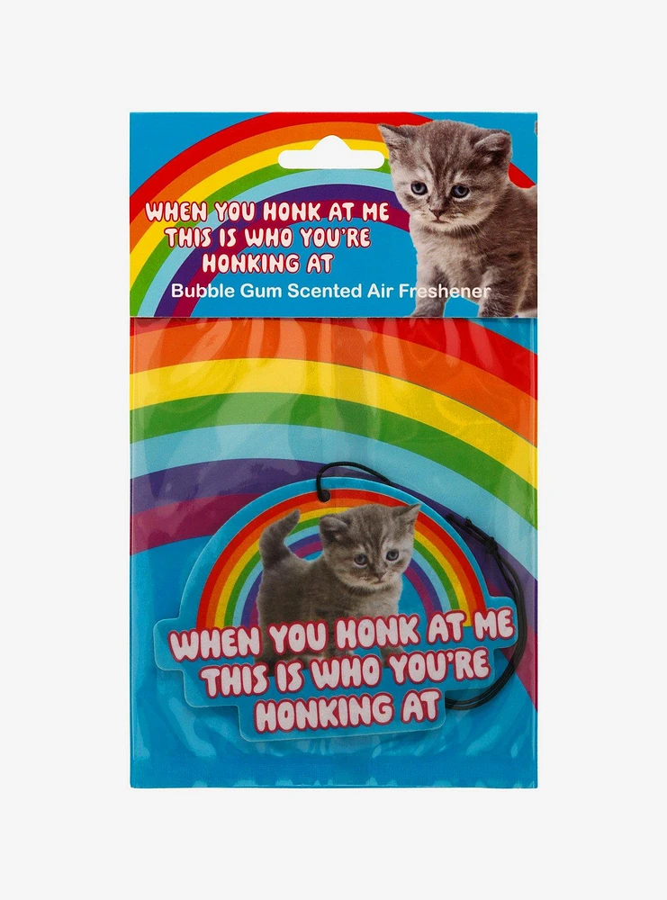 Rainbow Kitten Honking At Me Air Freshener