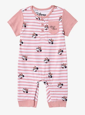 Disney Minnie Mouse Allover Print Striped Infant One-Piece